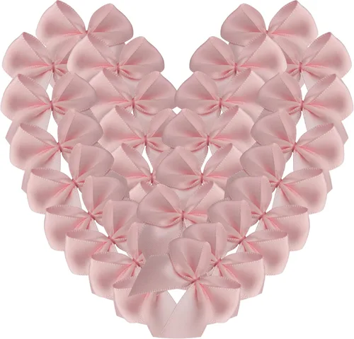 Miniatura 49 de Micomon 50 piezas mini lazos de cinta de satén de 1.6 pulgadas para manualidades, pequeños lazos verdes para decoración navideña embellecimiento