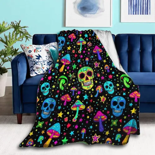 Miniatura 23 de Unqiue - Mantas mullidas para adolescentes, niños y niñas, manta cómoda para cama, sofá, compatible con atrapasueños de búho, arcoíris, mantas
