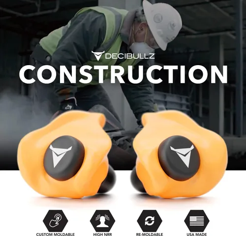 Miniatura 7 de Decibullz - Tapones para oídos moldeables a medida, 31 dB NRR más alto, protección auditiva cómoda para disparar, viajar, trabajar y conciertos