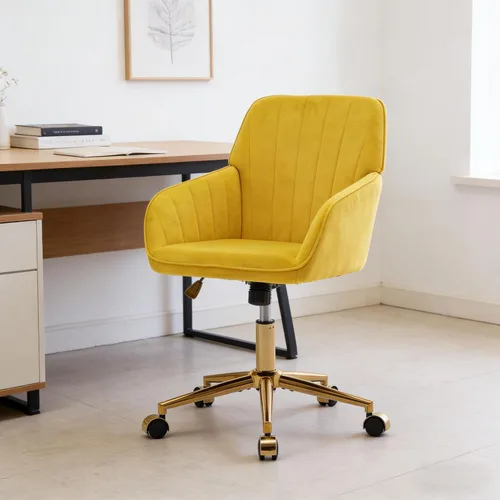 Miniatura 8 de Sillas de escritorio de oficina en casa, cómoda silla de computadora de terciopelo con asiento de respaldo, 300 libras de altura ajustable silla