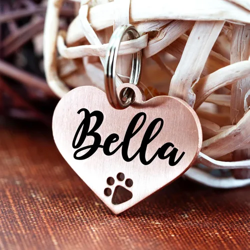 Miniatura 2 de Ultra Joys Placas de Identificación para Perros Personalizadas para Mascotas - Placa de ID Personalizada con Pata Hueca - Placa Grabada para Perros