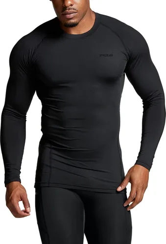Miniatura 8 de TSLA Paquete de 1 o 2 camisas térmicas de compresión de manga larga para hombre camiseta deportiva de capa base camiseta de invierno para correr