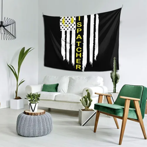 Miniatura 3 de Qauirfe Tapiz con diseño de bandera estadounidense con el número 911, diseño de bandera americana, para colgar en la pared, sala de estar