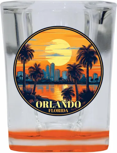 Miniatura 7 de Orlando Florida B Souvenir - Vaso de chupito cuadrado de 2.5 onzas, base azul individual