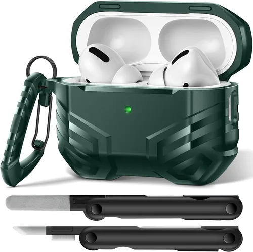 Miniatura 23 de MOBOSI Funda para AirPods Pro 2 con cerradura, compatible con funda Airpod Pro de 2ª/1ª generación, funda protectora de grado militar con kit