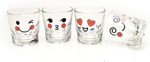 Miniatura 9 de LENITH ] Juego de vasos de chupito coreanos Soju, 1.7 onzas, vidrio transparente con carácter, vidrio en forma de corazón para whisky, tequila