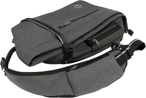 Miniatura 5 de Bolso bandolera grande, mochila para portátil, bolso de mensajero cruzado, mochila de viaje para el hombro, B-gris claro, Grande, Bolso bandolera