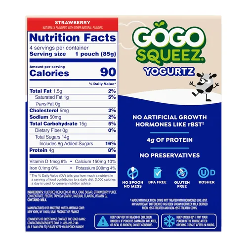 Miniatura 2 de GoGo squeeZ yogurtZ, plátano, 3 onzas