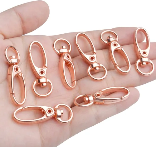 Miniatura 3 de 50 clips de cierre giratorios, 50 clips de gatillo giratorios de 1.378 in, broches de metal para colgar llaveros, correas de perro, decoración