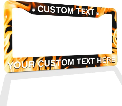 Miniatura 18 de Marcos de Matrícula con Cualquier Texto - Marco de Placa con Tu Mensaje Personalizado, Marco de Matrícula Personalizado con Nombre, Monograma, Logo
