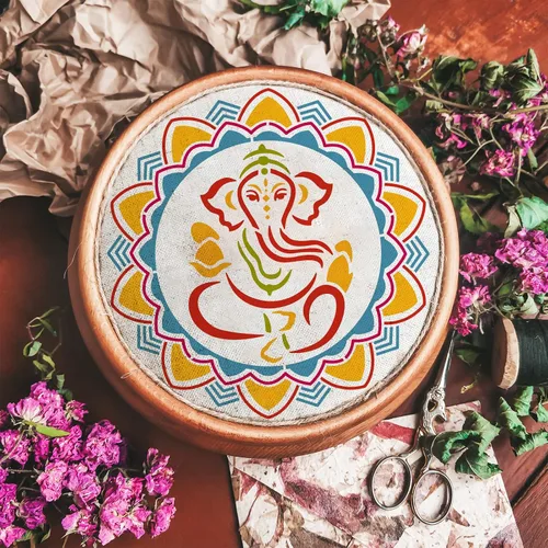 Miniatura 4 de BENECREAT Ganesha - Plantillas de pintura de dibujo, plantillas de elefante indio para pintar en álbumes de recortes, álbum, madera, piso, pared