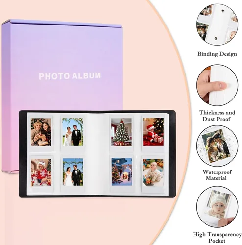 Miniatura 3 de Álbum de fotos de piel sintética de 320 bolsillos para Fujifilm Instax Mini, fotos Polariod de 2 x 3 pulgadas, libro de fotos con caja de regalo