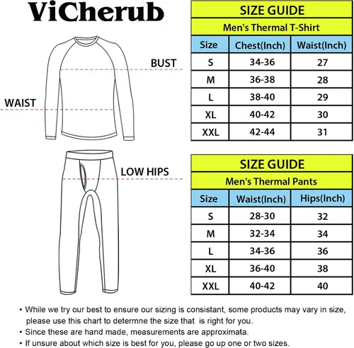 Miniatura 7 de ViCherub Thermal Underwear for Men Fleece Lined Long Johns Base Layer Top and Bottom Set for Cold Weather