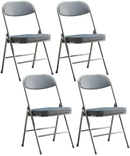 Miniatura 17 de Sillas de comedor modernas, silla auxiliar tapizada para el hogar, con acabado mate, silla de comedor plegable con respaldo abierto, silla sin