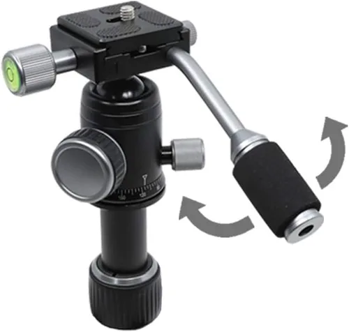 Miniatura 2 de Trípode de 50 V de perfil bajo para cámara y iPhone, trípode compacto de mesa y viaje con mango de aluminio, compatible con teléfonos inteligentes