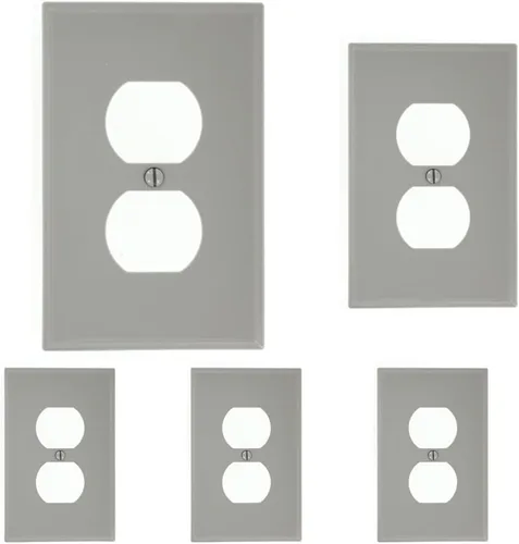 Miniatura 13 de Leviton Placa de pared de nailon Midway de 1 gang, 1 dúplex, tamaño Midway, 1 paquete, PJ8-E, negro