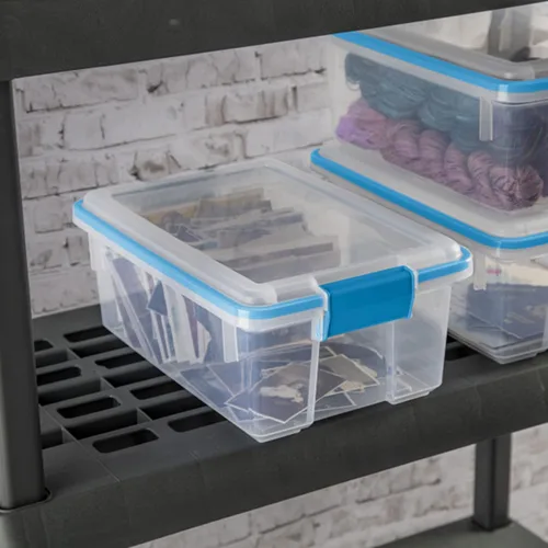 Miniatura 5 de Sterilite Paquete de 24 cajas de juntas, contenedores de almacenamiento resistentes a la intemperie con tapas de cierre, 12 cuartos de galón