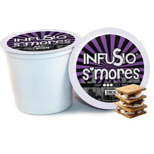 Cápsulas de café InfuSio 96 unidades, sabor a s'mores, tostado medio, cápsulas de café de una sola porción para cafeteras Keurig K Cups - InfuSio