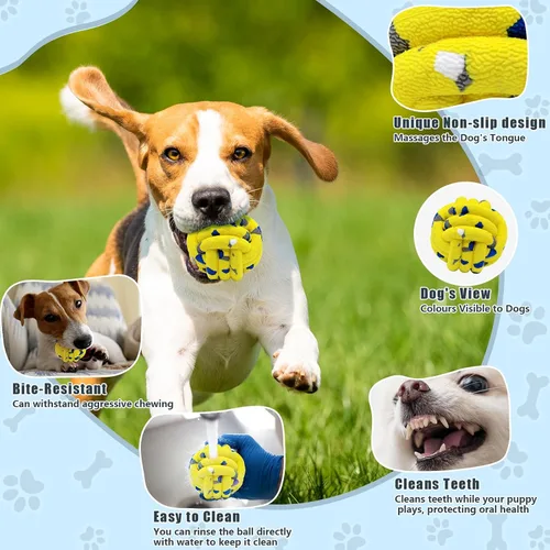 Miniatura 4 de Magicorange Pelotas para perros, paquete de 4 juguetes de pelota de tenis, juguete para perros masticadores agresivos, juguetes indestructibles
