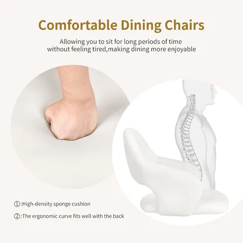 Miniatura 5 de VECELO Juego de 6 sillas de comedor de terciopelo, modernas sillas de cocina tapizadas con cojín, respaldo acolchado y patas de metal, color rosa