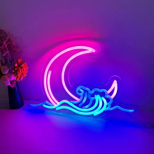 Miniatura 13 de Letrero de neón LED con diseño de puesta de sol y salida del sol, para decoración de pared, surf, océano, decoración de dormitorio, sala de estar