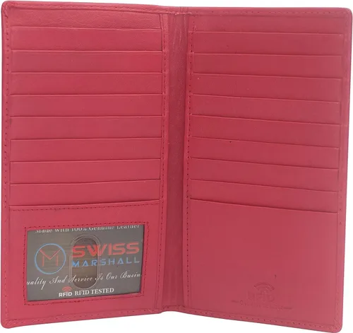 Miniatura 10 de Marshal Billetera de Cuero Bifold con Bloqueo RFID para Hombres y Mujeres Soporte de Cuero Genuino con 19 Ranuras, 2 Compartimentos para Billetes