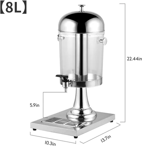 Miniatura 2 de Dispensadores de 2.2 galones para bebidas en fiestas, dispensador de bebidas con soporte, dispensador comercial de jugo caliente y frío