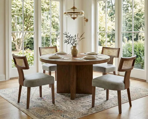 Miniatura 22 de RIVOVA Juego de 4 sillas de comedor modernas de mediados de siglo, tapizadas de piel sintética, sillas Parson modernas sin brazos de cocina, sillas