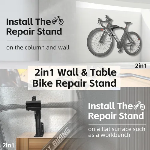 Miniatura 6 de West Biking Soporte para bicicleta (máximo 88 libras) para mantenimiento con abrazadera ajustable, soporte de reparación de bicicletas para un fácil