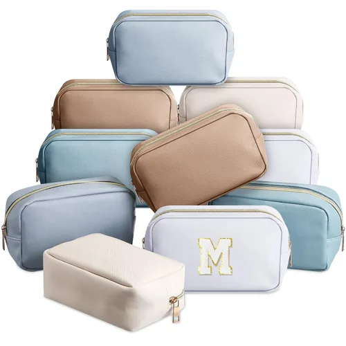 Miniatura 7 de Sweetude 10 bolsas de maquillaje a granel para mujeres, regalo preparatorio, bolsa de cosméticos de piel sintética, pequeña bolsa de aseo