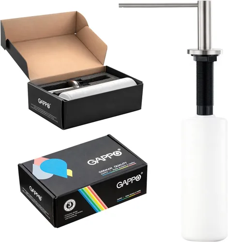 Miniatura 8 de GAPPO Dispensador de jabón para fregadero de cocina, dispensador de jabón integrado para fregadero, cabezal de bomba de acero inoxidable de níquel