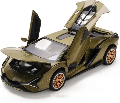 Miniatura 10 de Coche de Juguete Lambo Sian FKP3 Modelo de Coche Fundido con Luces y Sonido, Coche de Juguete con tracción trasera para niños de 3, 4, 5, 6 + años