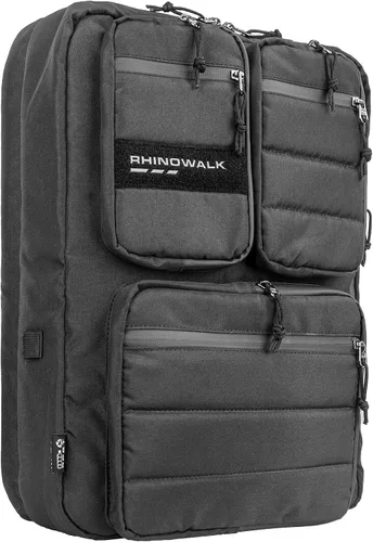 Miniatura 7 de Rhinowalk Bolsa de alforja para bicicleta, impermeable, 22L, bolsa de maletero trasera para ciclismo, ciclismo, viajes, equitación Negro