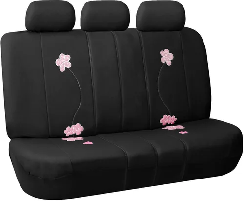 Miniatura 11 de FH Group Fundas de asiento de automóvil con bordado floral, ajuste universal, asiento trasero de banco dividido, funda de asiento lavable para SUV