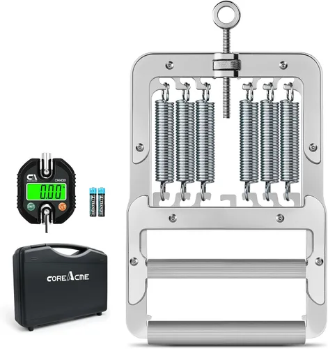 Probador y entrenador de fuerza de agarre 2 en 1, dinamómetro digital de 330.7 lbs/330 libras con niveles de resistencia ajustables, pantalla LCD