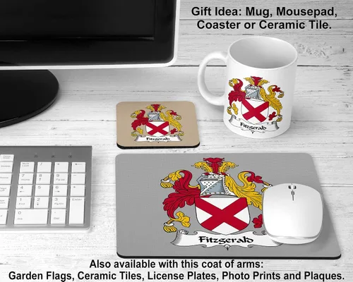 Miniatura 2 de Carpe Diem Designs Fitzgerald Shield of Arms/Fitzgerald Family Crest - Taza de cerámica para café/cacao de 11 onzas, fabricada en los Estados Unidos