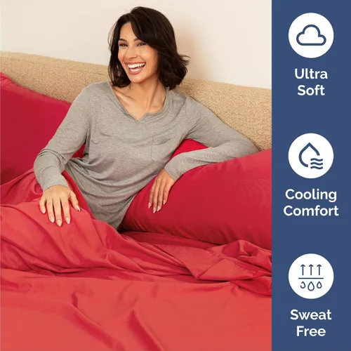 Miniatura 4 de Juego de sábanas Queen de 6 piezas, sábanas transpirables y refrescantes, sábanas de hotel, ropa de cama cómoda con bolsillos profundos y fácil 27