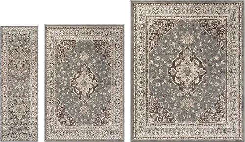 Miniatura 37 de Superior Alfombra de pasillo de interior, cubierta de alfombra de felpa, medallón oriental tradicional, perfecta para pasillo, entrada, sala de Verde