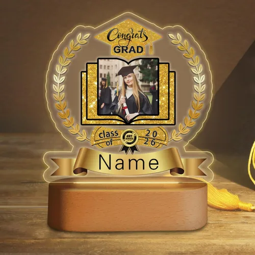 Miniatura 46 de Regalos de graduación personalizados luz nocturna con nombre de foto, lámpara LED de graduación personalizada 2026 para mujeres y hombres, regalos