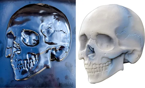 Miniatura 6 de SvitMolds Molde de calavera de bricolaje Panno placa de hormigón de cemento (D85)