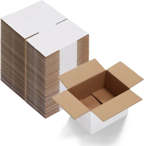 Miniatura 34 de Calenzana Juego de 40 Cajas de Envío 8x6x6, Caja de Cartón Corrugado Blanco para Envío, Embalaje de Regalos, Pequeña Empresa