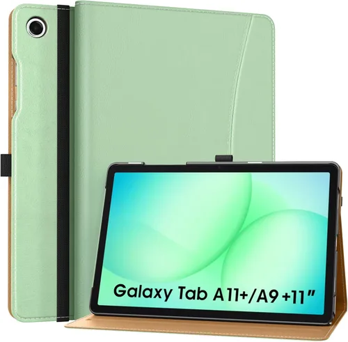 Miniatura 10 de MoKo Funda para Samsung Galaxy Tab A11+/ A11 Plus/ A9+/ A9 Plus de 11 pulgadas 2026/2024, piel sintética multiángulo con correa de mano, bolsillo