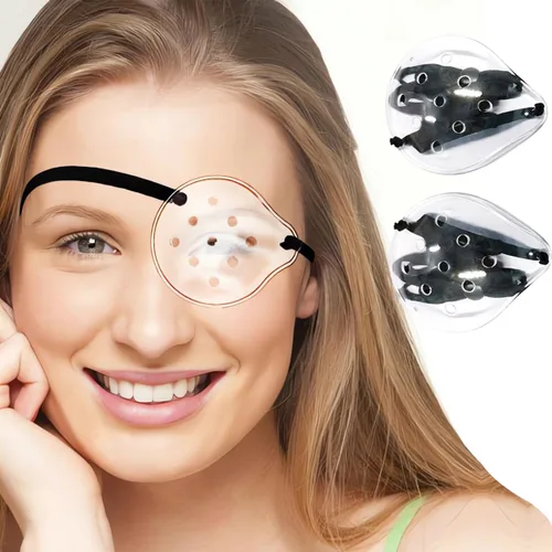 AMZVIO Protector ocular transparente después de cirugía de cataratas, paquete de 2, parches protectores transpirables para adultos y niños, cubierta
