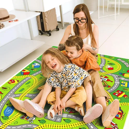 Miniatura 4 de Alfombra de juego para niños, alfombra educativa de 31 x 48 pulgadas, alfombra antideslizante de la vida urbana, alfombra de aprendizaje para niños