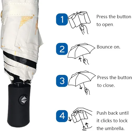 Miniatura 4 de Drehomeie Sun Rain Umbrella UV Protection Compact, Foding Travel Umbrella Auto Open Close, Windproof Rainproof Umbrella Black Anti-UV Coating