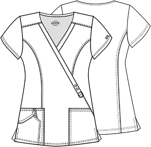 Miniatura 4 de Dickies Xtreme Stretch Mujer Scrubs Top Mock Wrap 85956