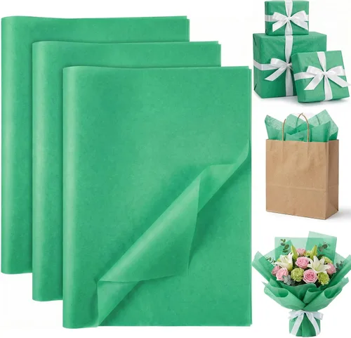 Miniatura 14 de Koogel 120 hojas de papel de seda marrón a granel, 14 x 20 pulgadas, papel kraft para envolver regalos, manualidades DIY, decoración navideña