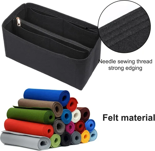 Miniatura 5 de Doxo Organizador de bolso con combinación de inserto y modelador de base, organizador de bolsa de fieltro con cremallera, para bolso de mano LV