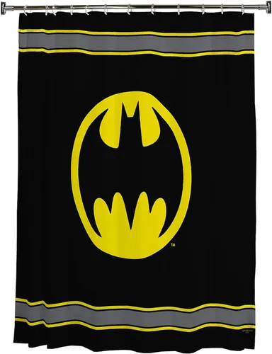 Warner Bros Cortina de ducha de microfibra con el logotipo de Batman, 70 x 72 pulgadas
