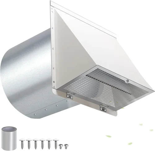 Miniatura 16 de Cubierta de ventilación de secadora de 3 pulgadas con malla y amortiguador, cubierta de ventilación de ventilación de pared, cubierta de ventilación